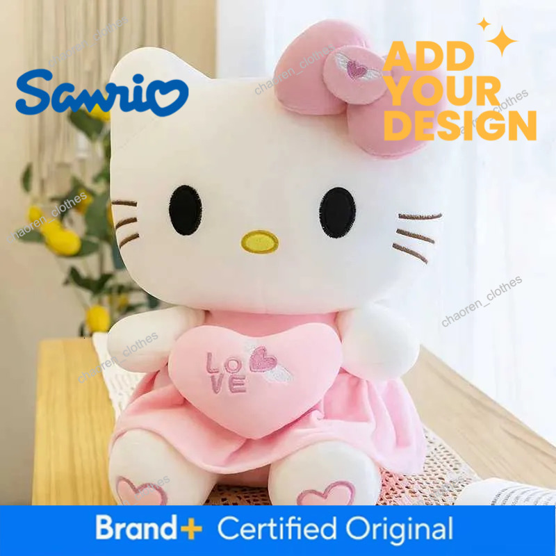 Sanrio Hello Kitty Pink Plush Anime Cartoon Plushie Doll Soft Stuffed Pillow Toys For Children Birthday Xmas Gifts
