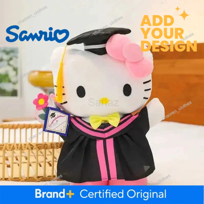 Sanrio 30CM Big Cinnamoroll My Melody Kuromi Hello Kitty Graduation Plush Toy Plushie Doll Anime Soft Stuffed Animal Kids Gift