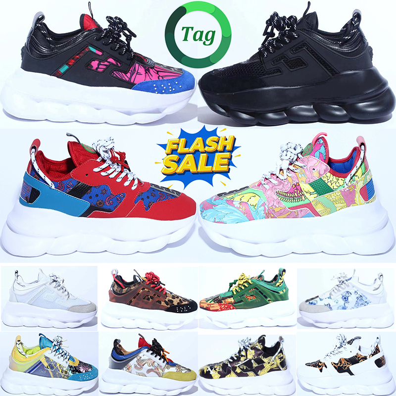 With Box Designer Chain Reaction sneakers shoes for mens womens Chains red men women trainers green scarpe gold Plate-forme casual luxury