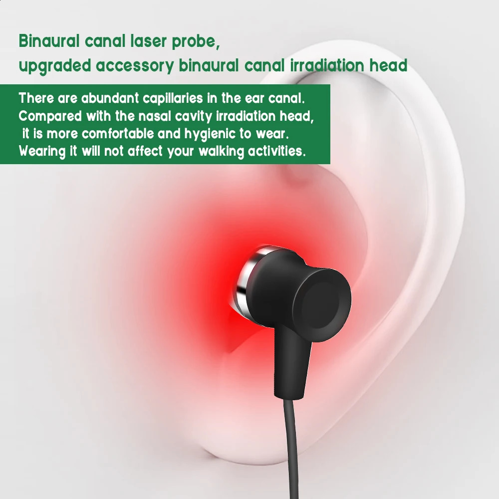 Tinnitus Ear Laser Physio Device 2 in 1 Neck-hanging 650nm Laser Ear Irradiator Reduce Tinnitus LLLT Otitis Media Earplug 260415