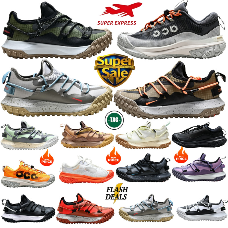 Designer Top ACG Mountains Fly 2 Low Men Women Running Shoes GTX Designer Trainers Laser Orange Dark Smoke Grey Triple Black Outdoor Hiking Sneakers Size 36-45