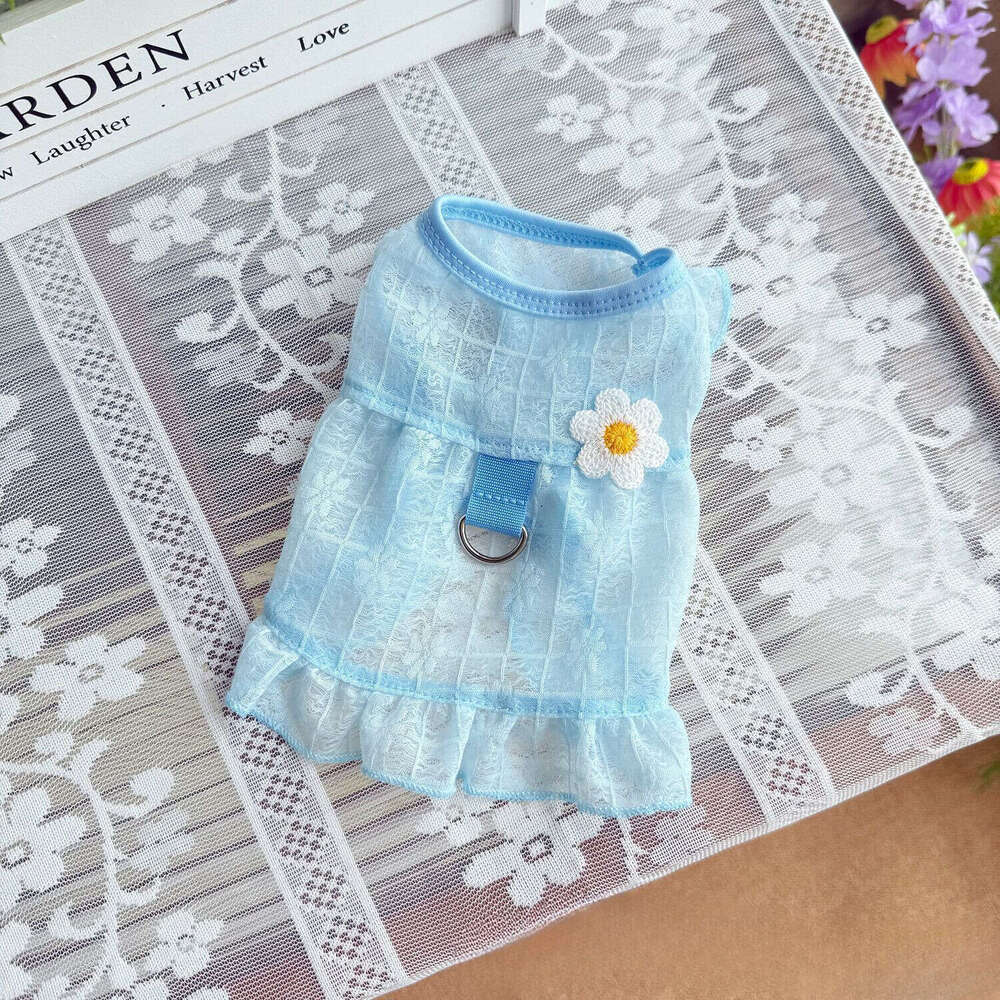 Summer Mesh Breathable Pet Dress Vest For Dogs Cats Sun Protection Anti-hair Loss Princess Bichon Teddy Apparel Wholesale Dropshipping pupakaIK