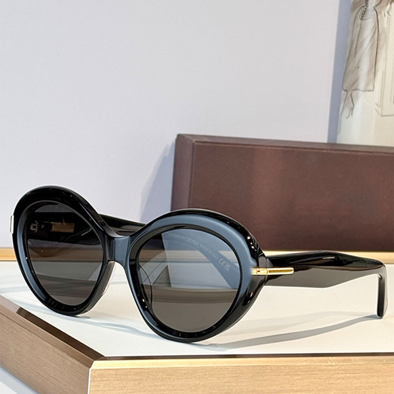 Men Designer ICON OVAL SUNGLASSES FT1328 Summer Elliptical Fashion Womens Sunglasses Acetate Fiber Frame 3D T shaped Logo Beach Photography Style UV400