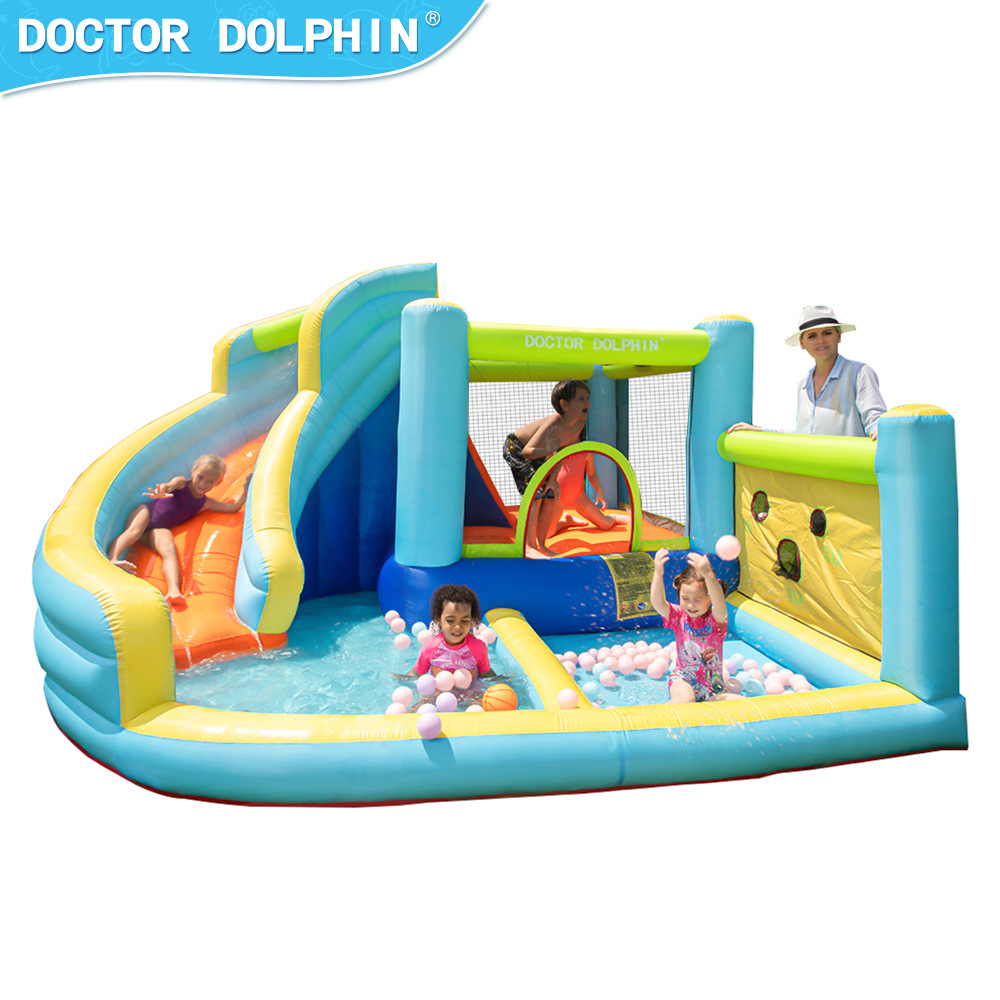 wholesale Commercial Colorful Inflatable Bounce House With Pool For Kids Backyard Water Slide Combo Jumping Bouncer Outdoor