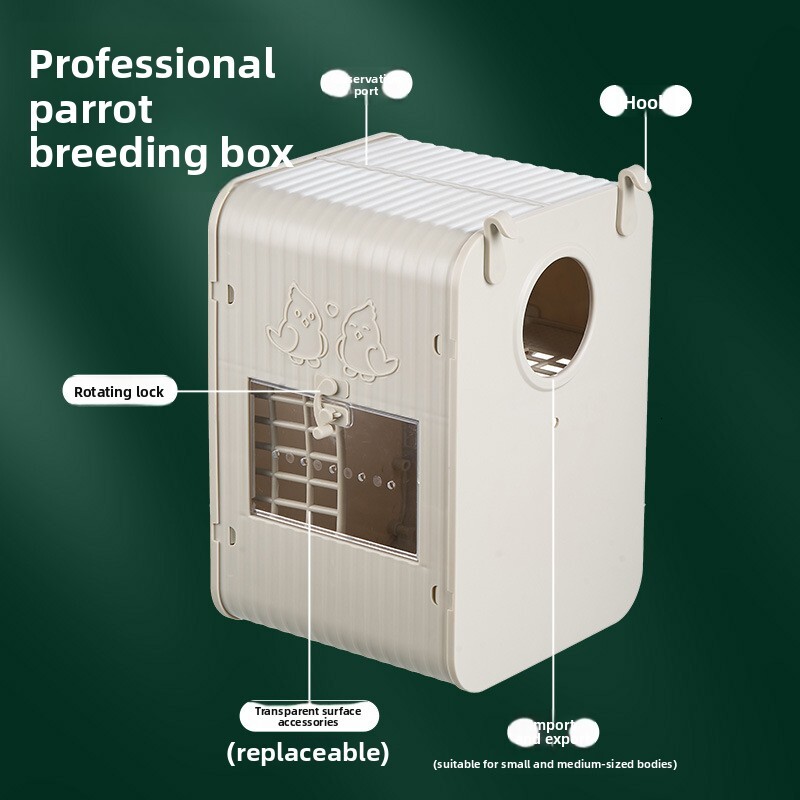 Parrot breeding box, budgerigar black cockatiel, monk kekai parrot, sun conure hanging birdcage accessories, lovebird nest, warm - view 4