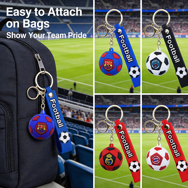 World Cup Football Keychain Cross-border Cup Key Pendant Football Periphery Ball Bag Charm World Cup Fan Products Car Keychains Gift