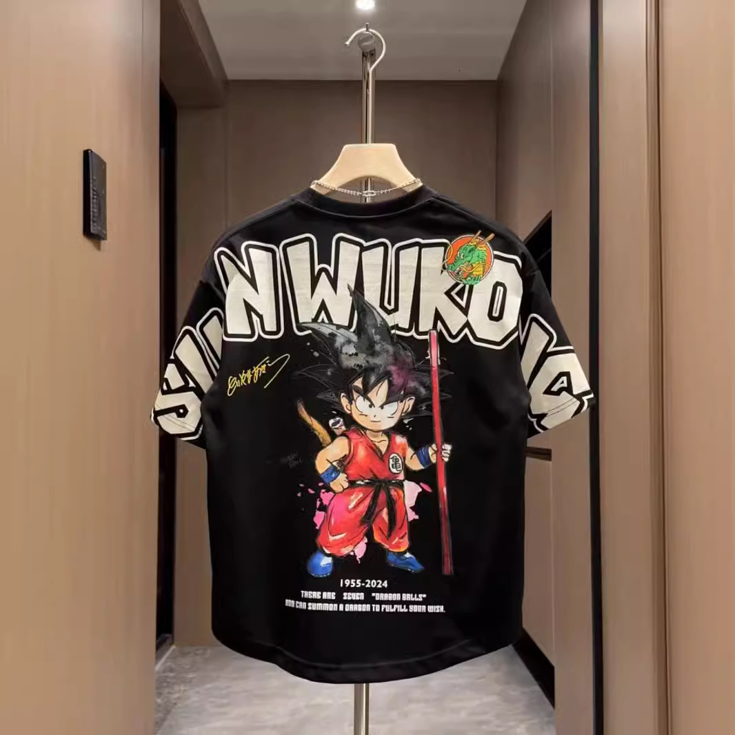 Designer Shirt Summer New Style Embroidered Short-sleeved Men's T-shirt. Anime Pattern Suitable For Teenagers Loose Fit Multi-functional Tailorin