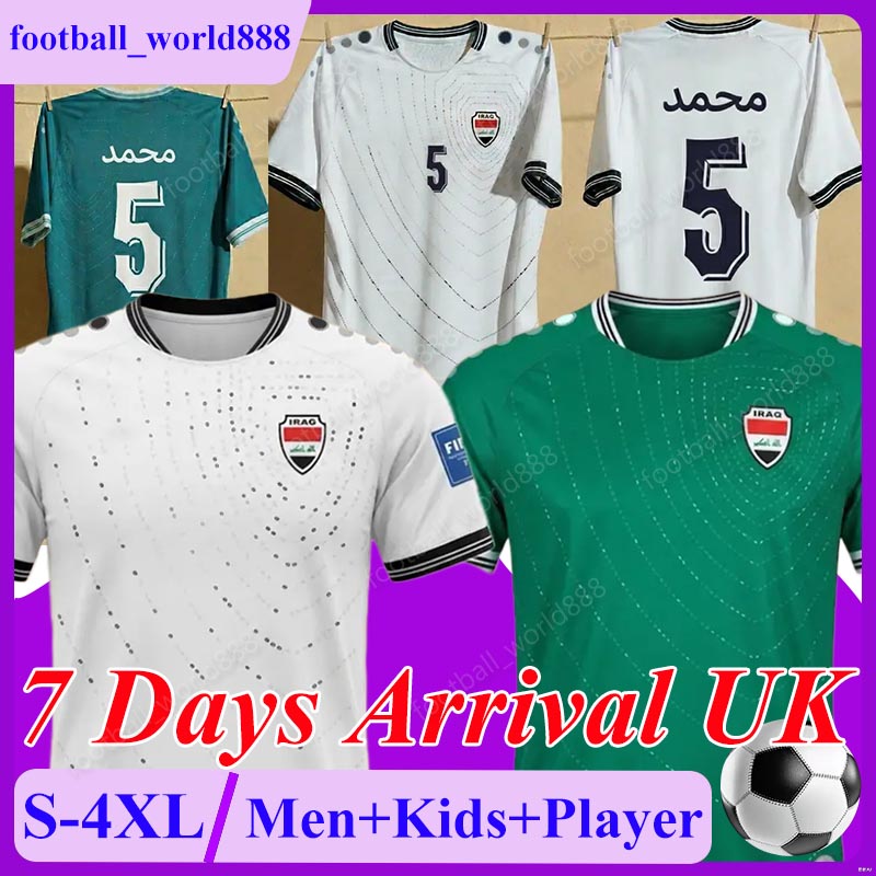 4XL Iraq 2026 World Cup Soccer Jerseys AYMEN MOHANAD AL-HAMADI JASIM AMYN 26 27 Football Shirts AL-AMMARI BAYESH ZIDANE football kits ZAID T. AKAM H. Men Kids Kit Socks Sets