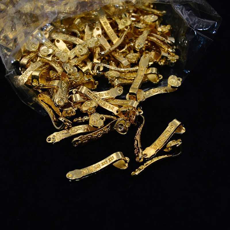 10pcs Chinese Amulet Crafts Golden Auspicious Ruyi Gifts Home Feng Shui Power Scepter Decoration Ornaments Good FortuneT260415