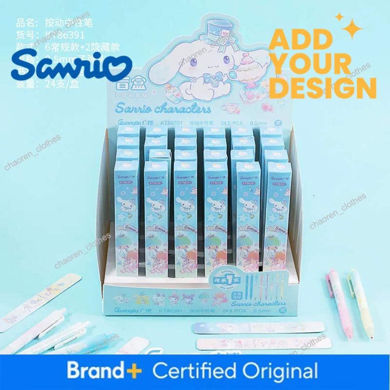 wholesale Sanrio 24pcs Series Cute Signature Press Store Boxed Student Study Stationery Wholesale Gel Pen Display Box