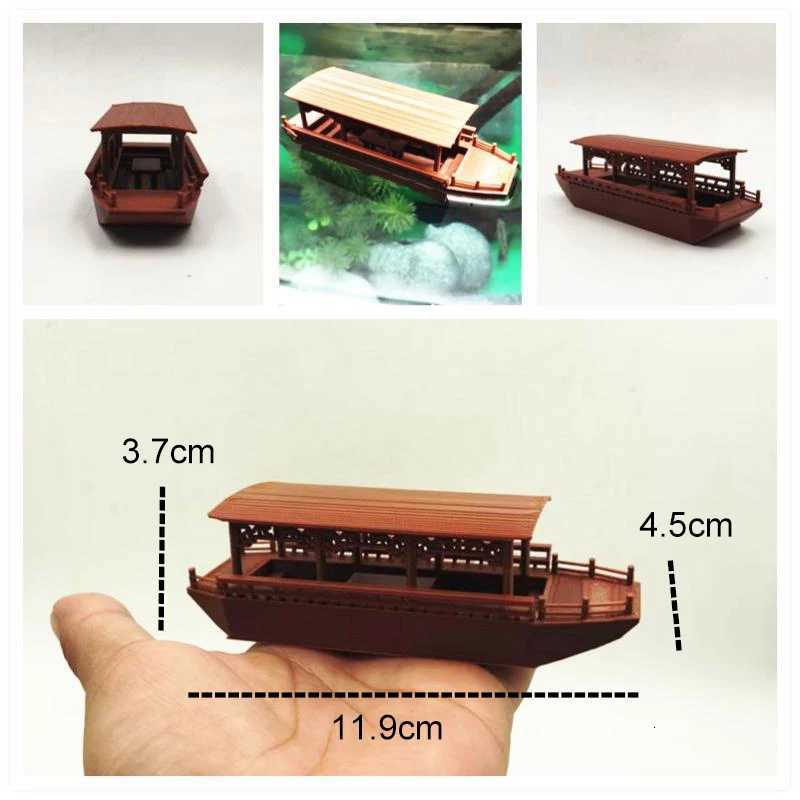 3D-Printed Ancient Architectural Pavilions Boats Bridges Chinese-Style Architectural Decorative Model And Small Family OrnamentsT260415