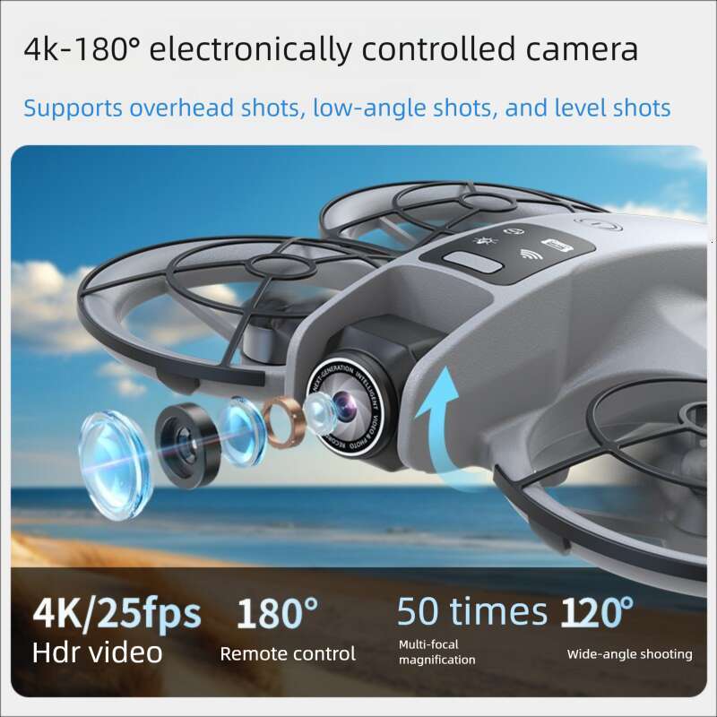 K200 Brushless Drone 4.5 Inch Large Screen Remote Control Ultra HD Dual Camera Full Protection RC Quadcopter Toy for Kids Adults CKS