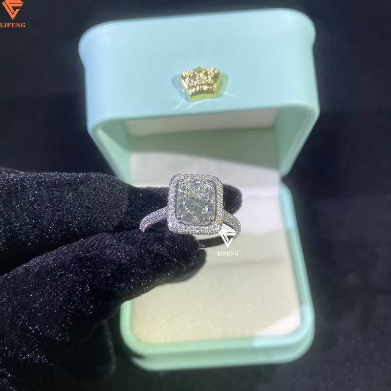Lifeng Jewelry 10k Lab Grown Diamond CVD 25CT Wedding Engagement Rings Radiant Cut Lab Diamond Ring for Women Anniversary
