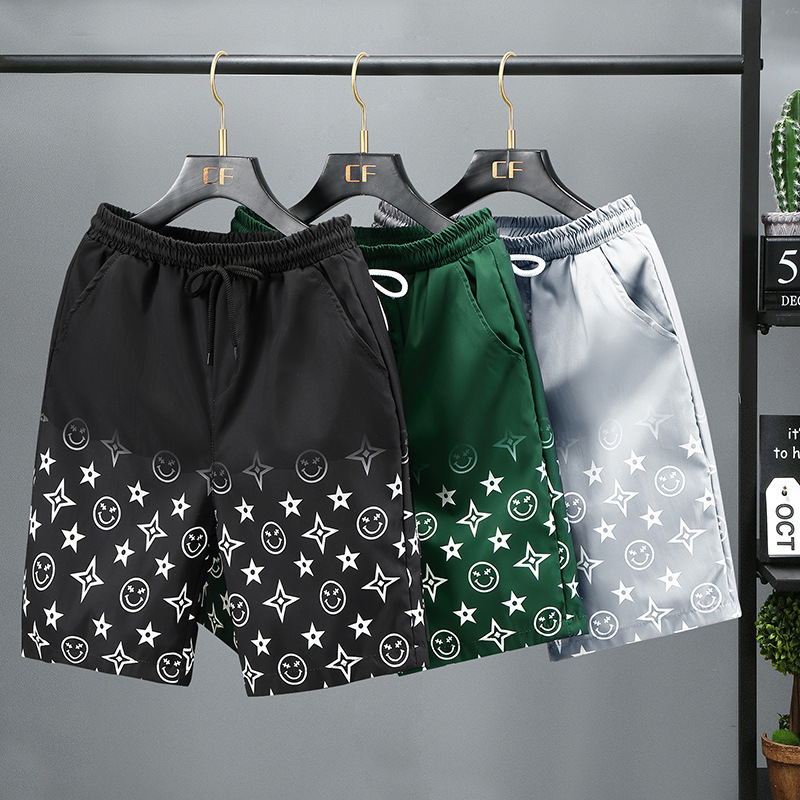 Designer Pants 2026 Summer Ice Silk Men's Quick-drying Sports Shorts Casual Loose Five-piece Beach Shorts Luxurious Printed Shorts Five-piece Pan