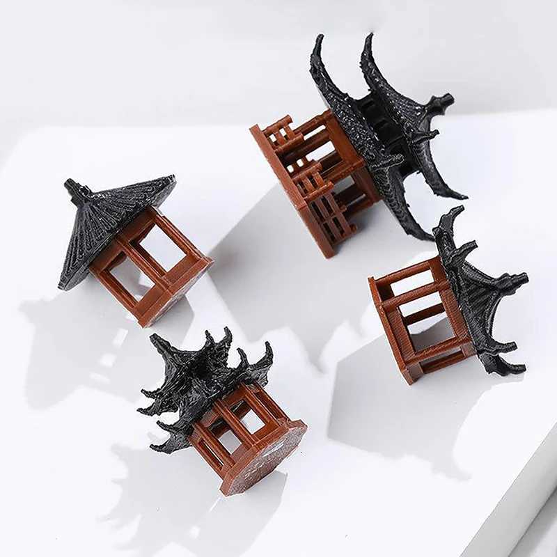 Mini Pagoda Statue Fairy Garden Decor Pavilion Hexagon Asian Exotic Environments Flower Vase Aquarium Dollhouse Decor ForT260415
