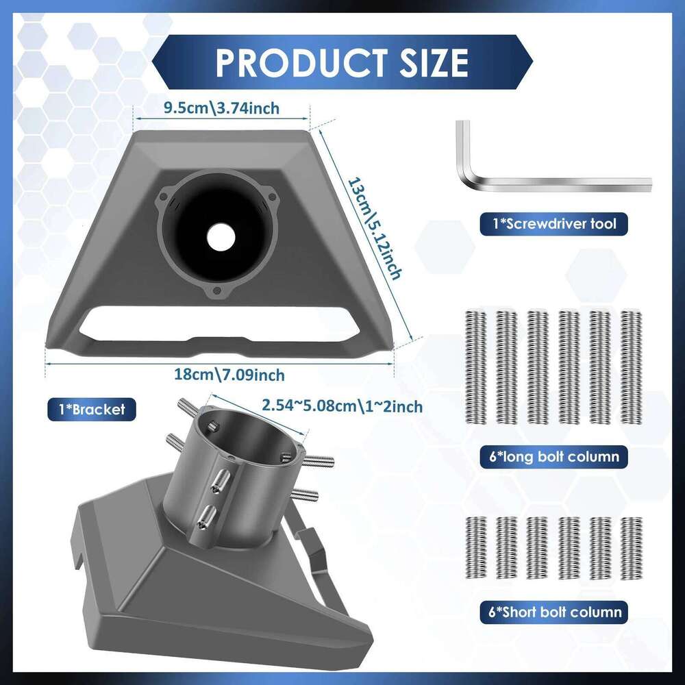 Pipe Adapter Starlink Gen 3 V3 Dish Kickstand Metal Pole Mount Kit for 1" to 2.1" Pipes Universal Adapt Installation
