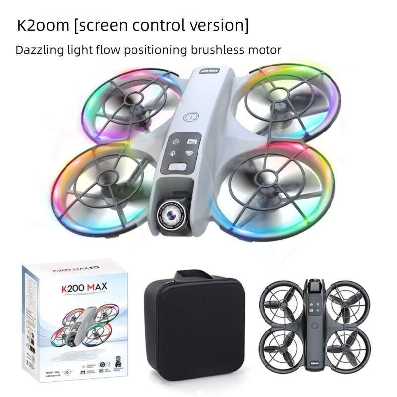 K200 Brushless Drone 4.5 Inch Large Screen Remote Control Ultra HD Dual Camera Full Protection RC Quadcopter Toy for Kids Adults CKS