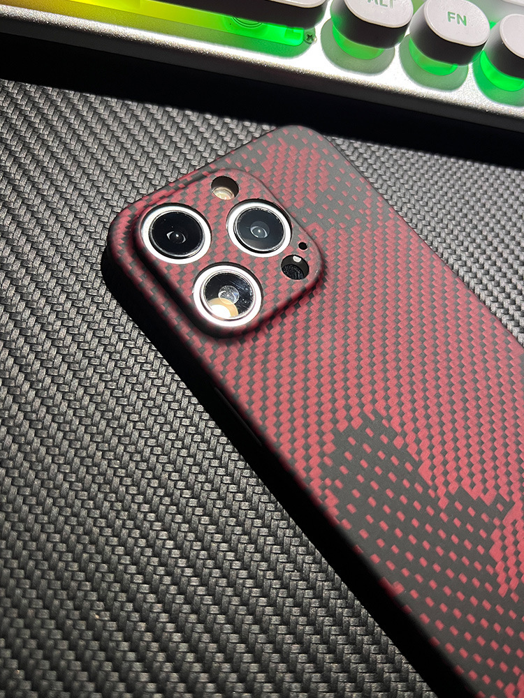 Suitable for Apple Pro Max Kevlar Phone Case iPhone 15 Camouflage Aramid Fiber Woven Protective Cover
