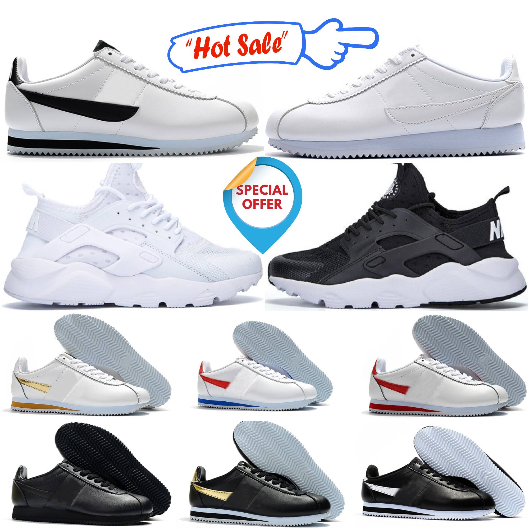 Top Designer Varsity Red Casual Shoes Men Women Basic White Black Blue Lightweight Run Chaussures Cortezs NYLON RM Leather Outdoor sneakers huarachs Trainers