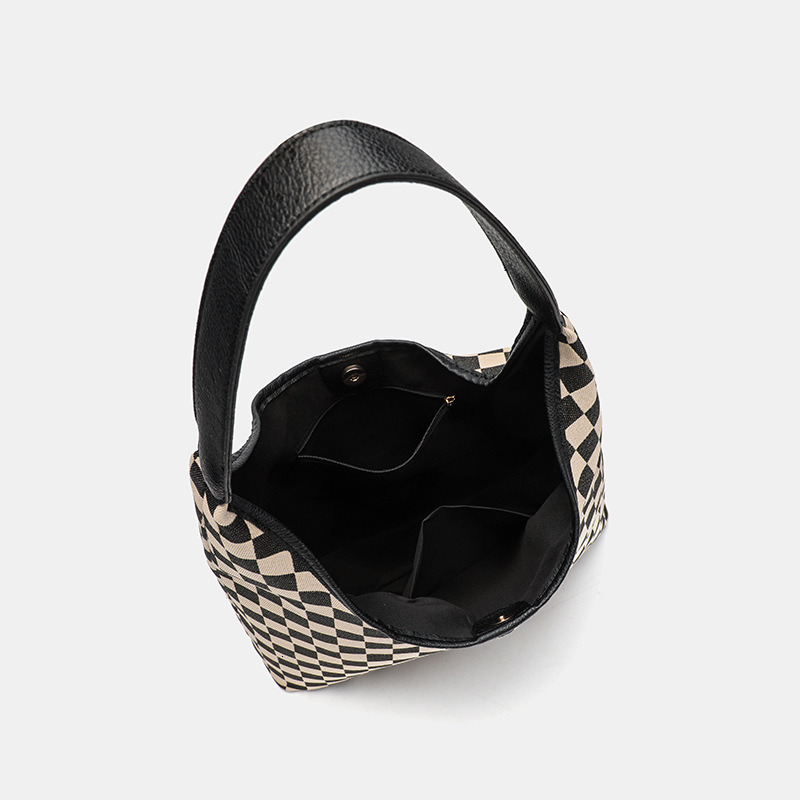 Explosive retro checkerboard patterned large capacity tote bag, crossbody shoulder bag, handbag, note bag, women's bag
