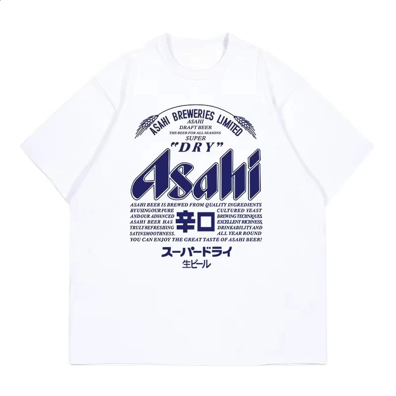 2026 Japanese Asahi Beer T-shirt - Summer Mens and Womens Unisex Retro American Casual Short-Sleeved Clothing Ins Y2k 260414