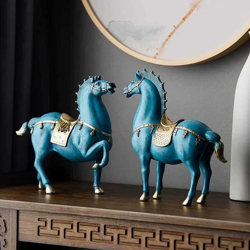 Horse Sculpture Home Decoration Accessories Chinese Style Living Room Decoration Dengshui Statue Office Decor Housewarming GiftsT260415