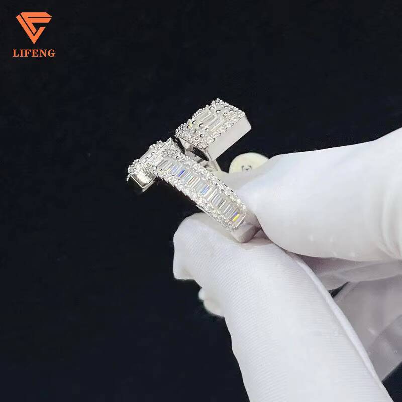Custom High Quality Silver Plated Diamond Engagement Ring for Men Excellent Cut Moissanite for Wedding Party Certified by GRA