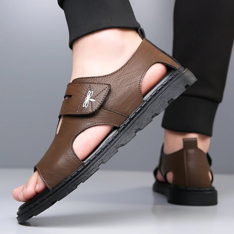 Mens Sandals Fashion Roman Sandals for Men Soft Bottom Comfortable Beach Shoes High Quality Leather Men Casual Shoes 260625 - view 5