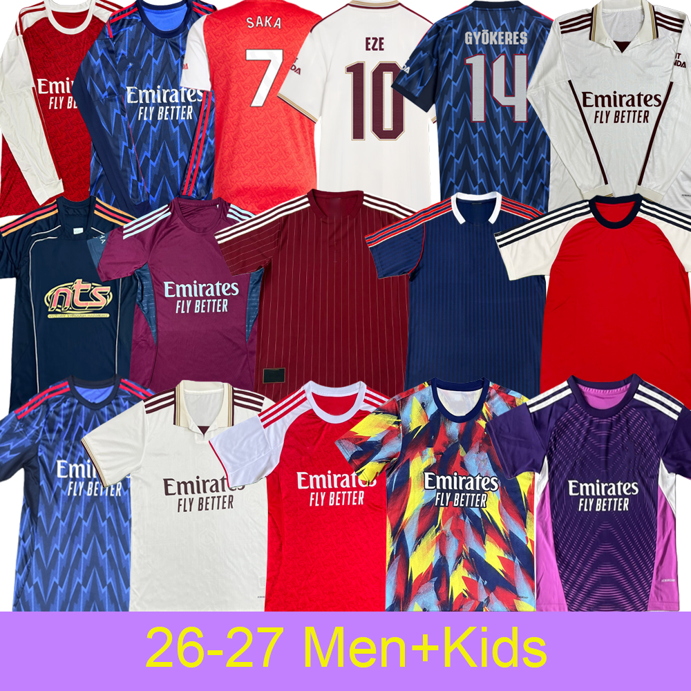 25/26 Arsenel SAKA soccer jerseys ODEGAARD HAVERTZ football shirts eze Gyokeres match kits for men and kids