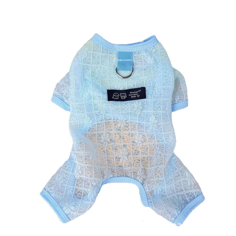 Summer Thin Breathable Mesh Hollow 4-Leg Pet Clothes For Dogs Sun Protection Cooling Outfit Bichon Pomeranian Puppy Apparel pupakaIK
