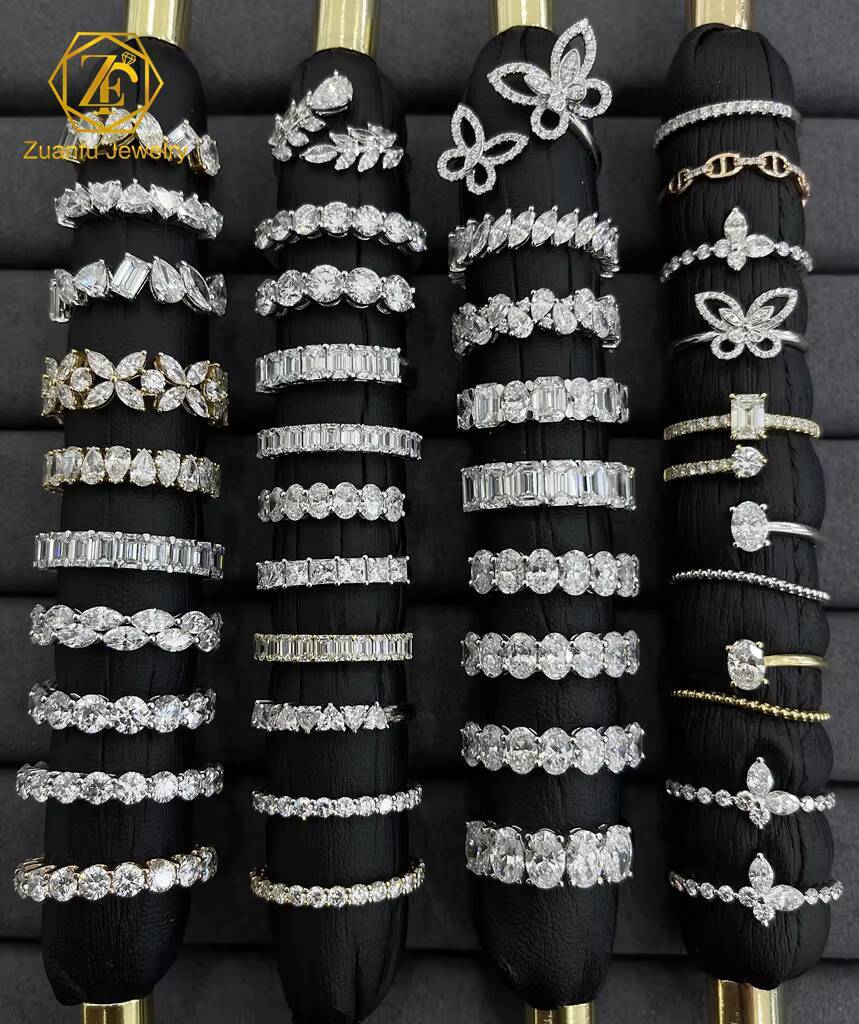 Wholesale 925 Sterling Silver Eternity Ring High Quality Oval Rhodium Plated for Wedding or Party