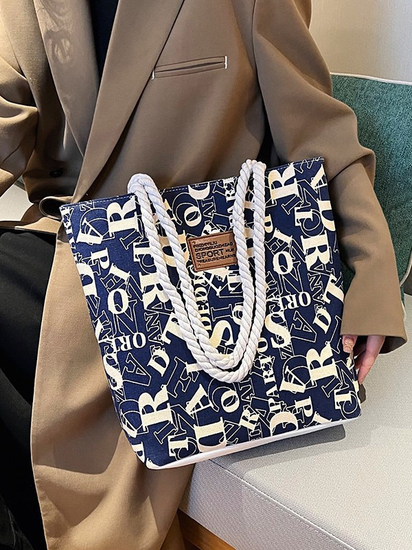 Women's Bag 2026 New Fashion Tote Bag Printed Fashion Korean Edition Large Capacity Shopping Handbag Shoulder Bag Canvas Bag