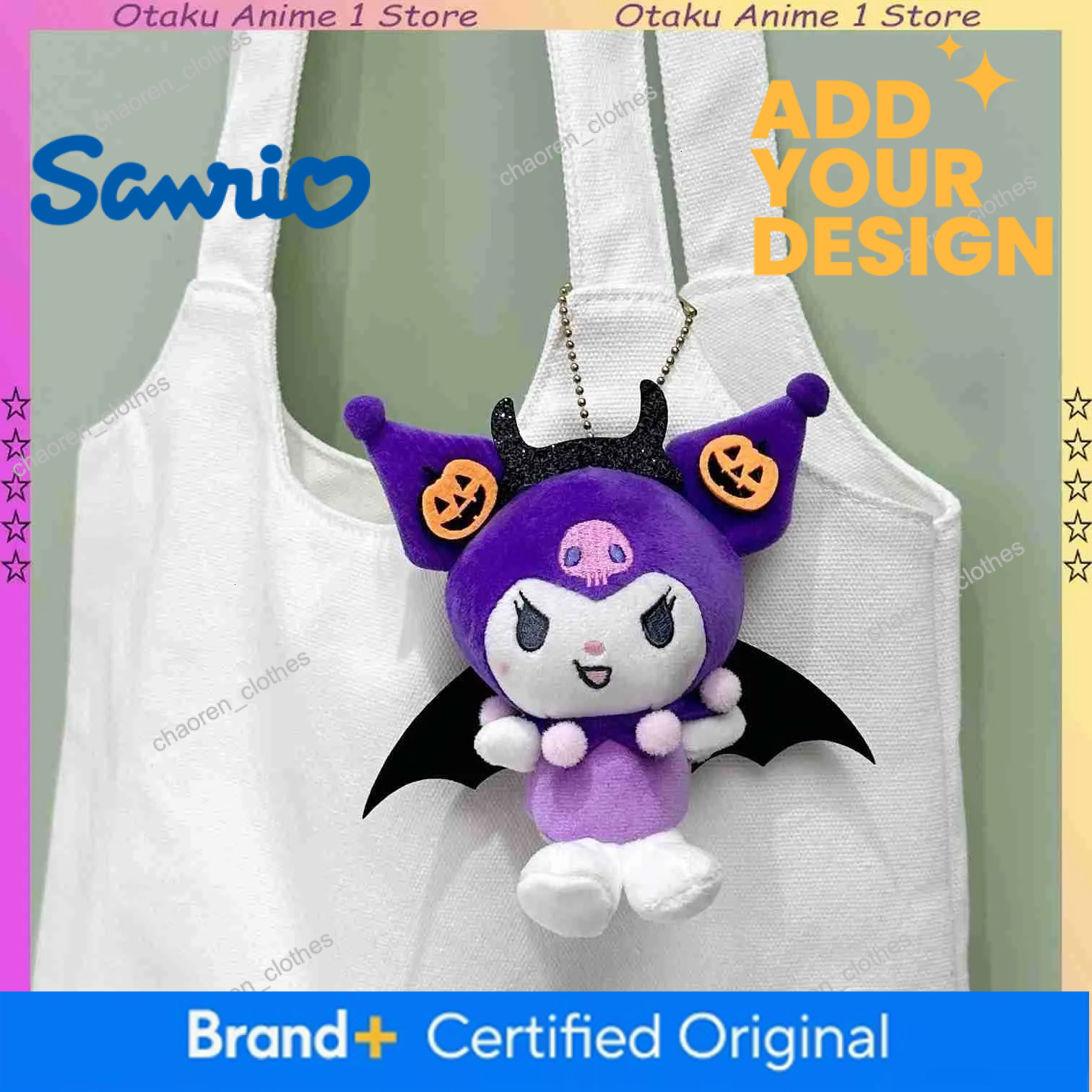 Sanrio KAWaii Hello KitTY Kuromi Halloween Pendant Melody Keychain Bag Decoration Mini Doll Holiday Gift for Girl - view 3