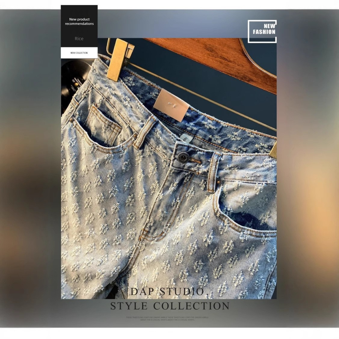 2026 New Designer Luxury Brand Foreign Trade Perforated Denim Shorts Summer Slim Fit Straight Leg Knee Length Pants Design Fashionable And Casual
