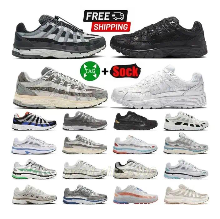 designer P6000 P 6000 Triple Black White Khaki Wolf Grey Metallic Womens Outdoor Sports Trainers Casual mens shoes sneakers