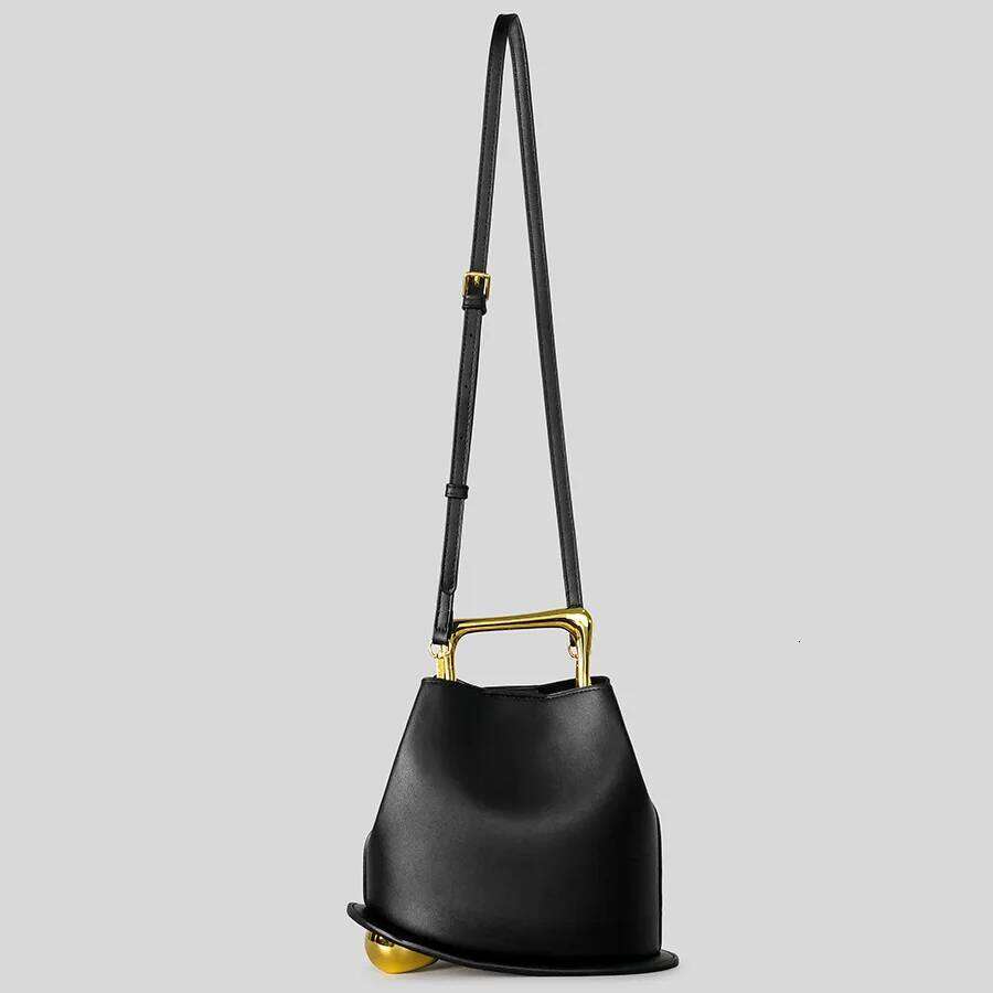 Fashion Metal Hand-Held Irregular Bucket 2026 New Women's Handbag Luxury Pu Leather Shoulder Crossbody Bags Small Tote Bag