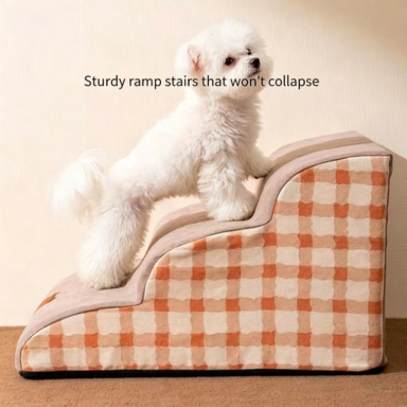 Pet stairs for bed at home, ladder for dogs and cats to get on and off the bed, small detachable and washable steps.