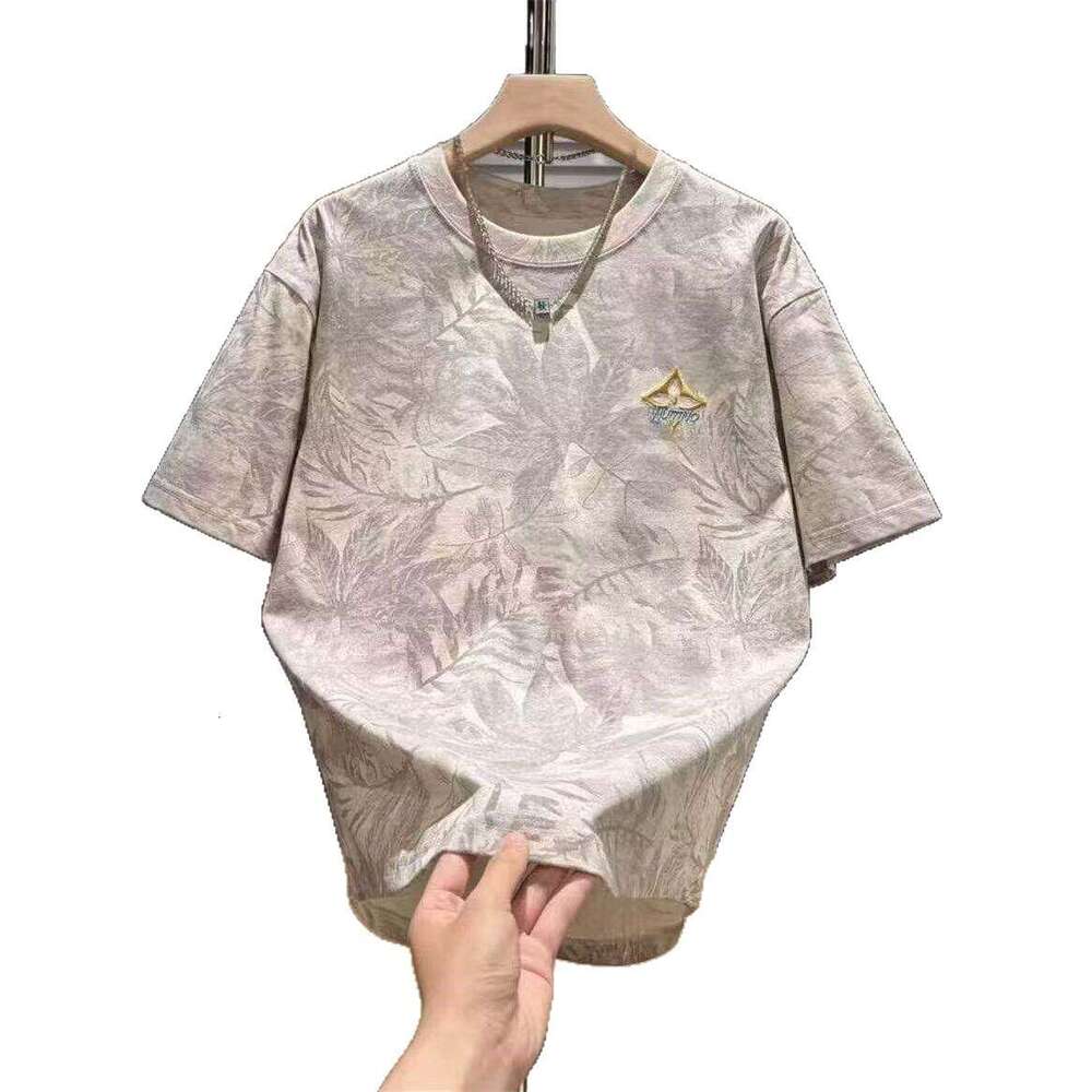 Men's Heavyweight Cotton Over-Sized T Shirt Tie Dye Wash Graphic Tee With Letter Embroidery Back Print Casual Summer Street Style Daily Wear Comm