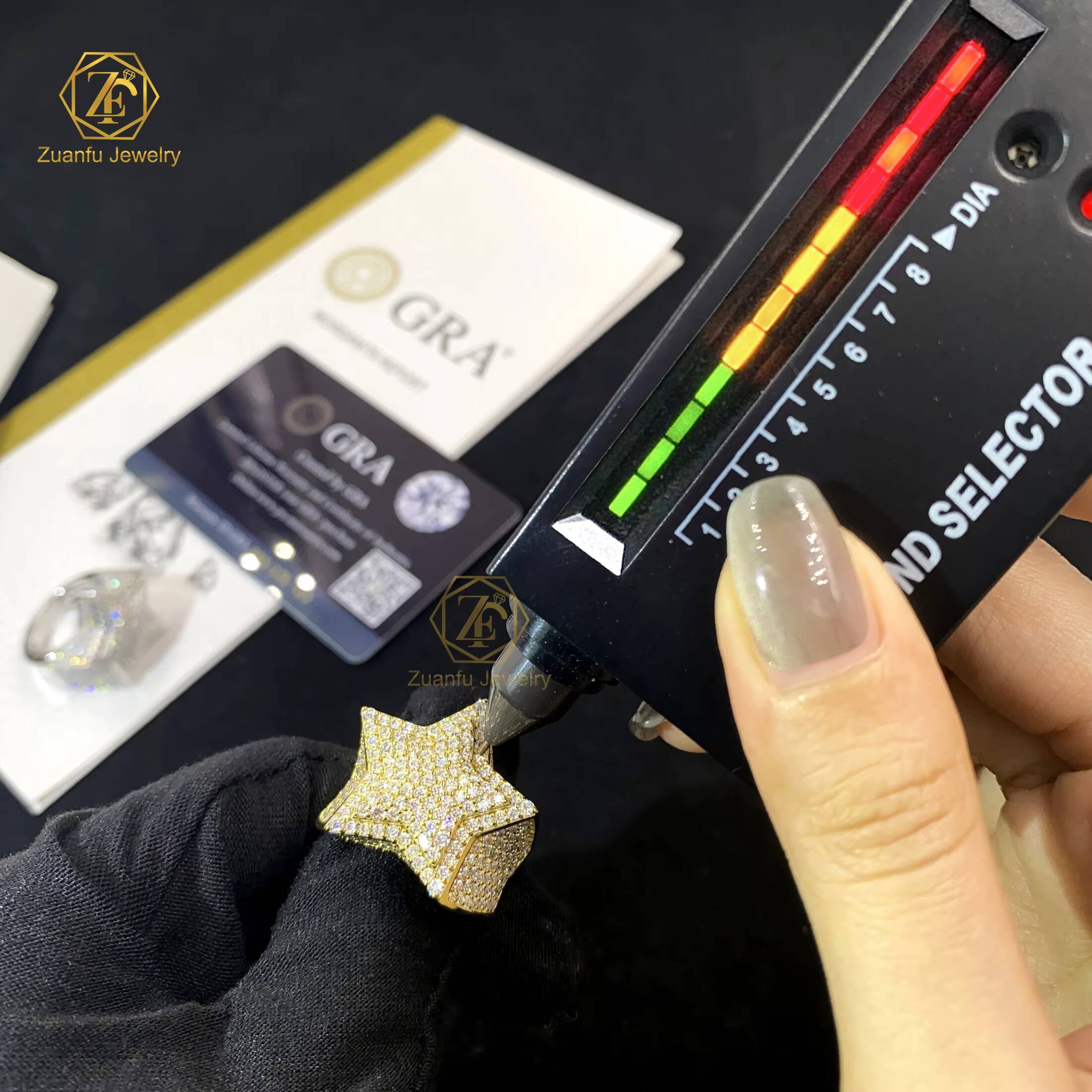 Factory Custom Luxury Jewelry 925 Silver VVS Moissanite Diamond Hip Hop Star Ring Iced Out Letter Ring Fine Jewelry for Men