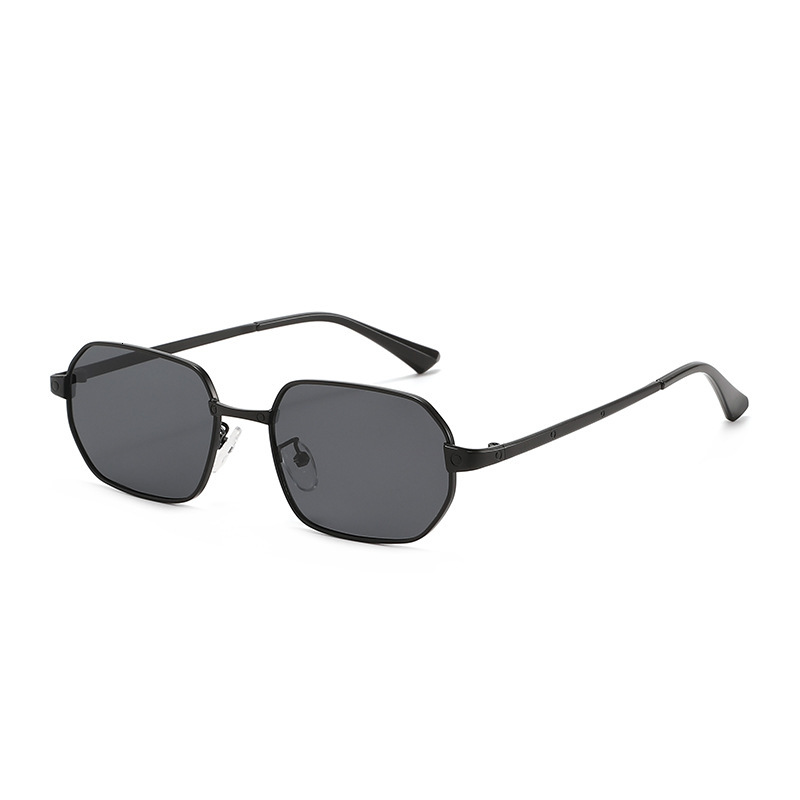 bestseller: Small square simple men, high-end fashion metal style narrow frame sunglasses for women
