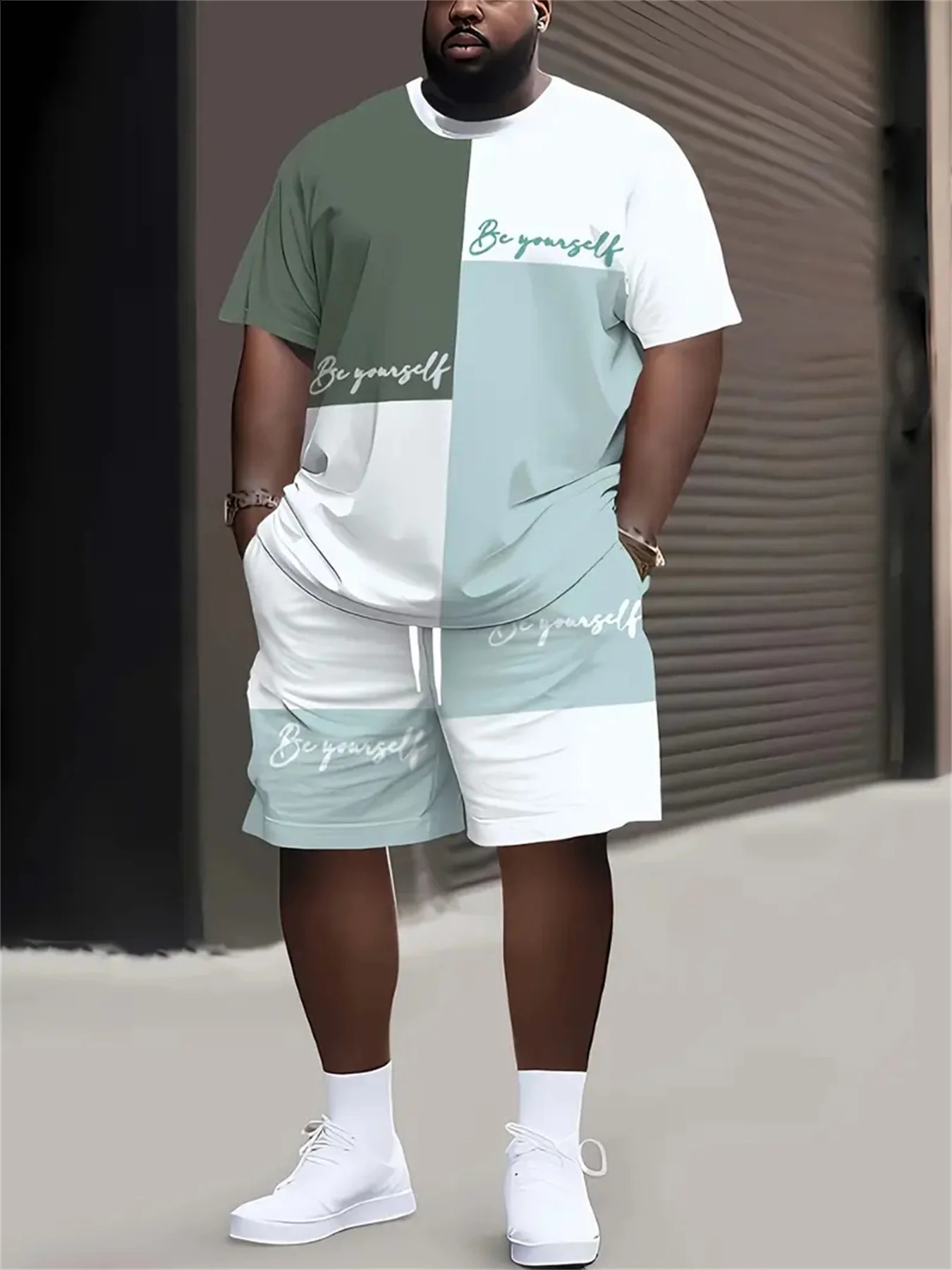 Summer Large Size Mens Clothing 3D Printed Short Sleeve Top Shorts 2-piece Set Outdoor Casual T-shirt Drawstring Shorts 260618CJ - view 3