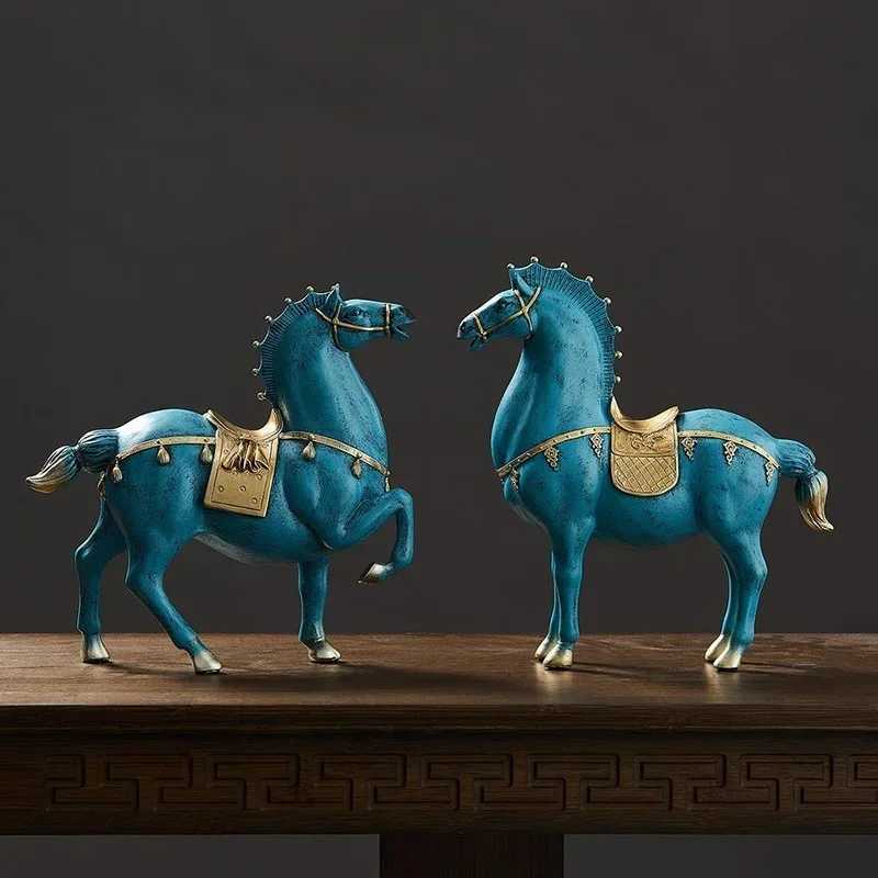Horse Sculpture Home Decoration Accessories Chinese Style Living Room Decoration Dengshui Statue Office Decor Housewarming GiftsT260415