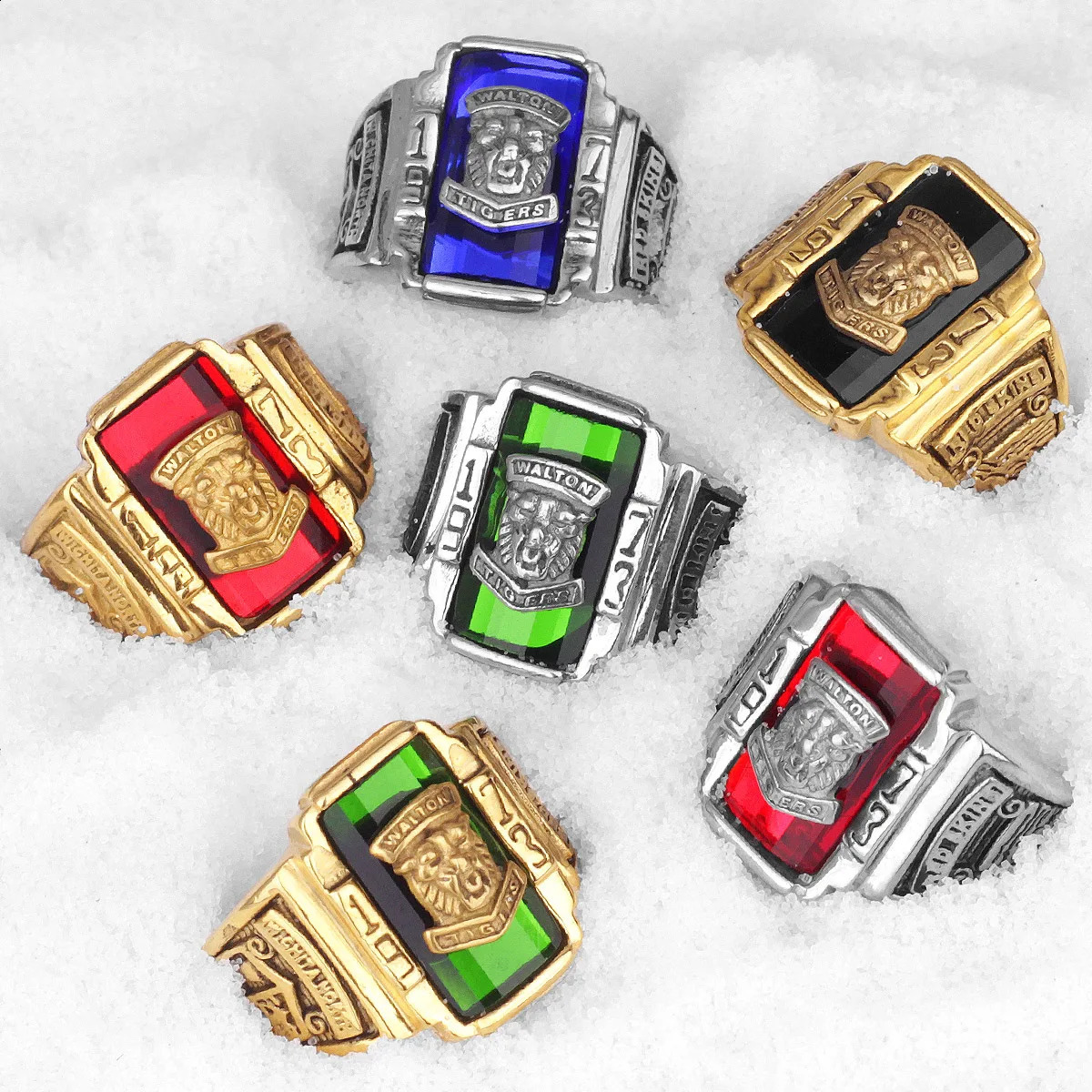 1973 Walton Tiger Stainless Steel Rhinestone Mens Rings Simple for Male Boyfriend Biker Jewelry Creativity Gift Wholesale260413