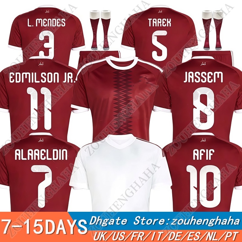 S-4XL 26 27 Qatar soccer jerseys 2026 2027 National Team Home Away Player fans Football jersey Shirt Kit Men KIDS kram Afif Almoez Ali Junior Tarek Salman Homam Hasan