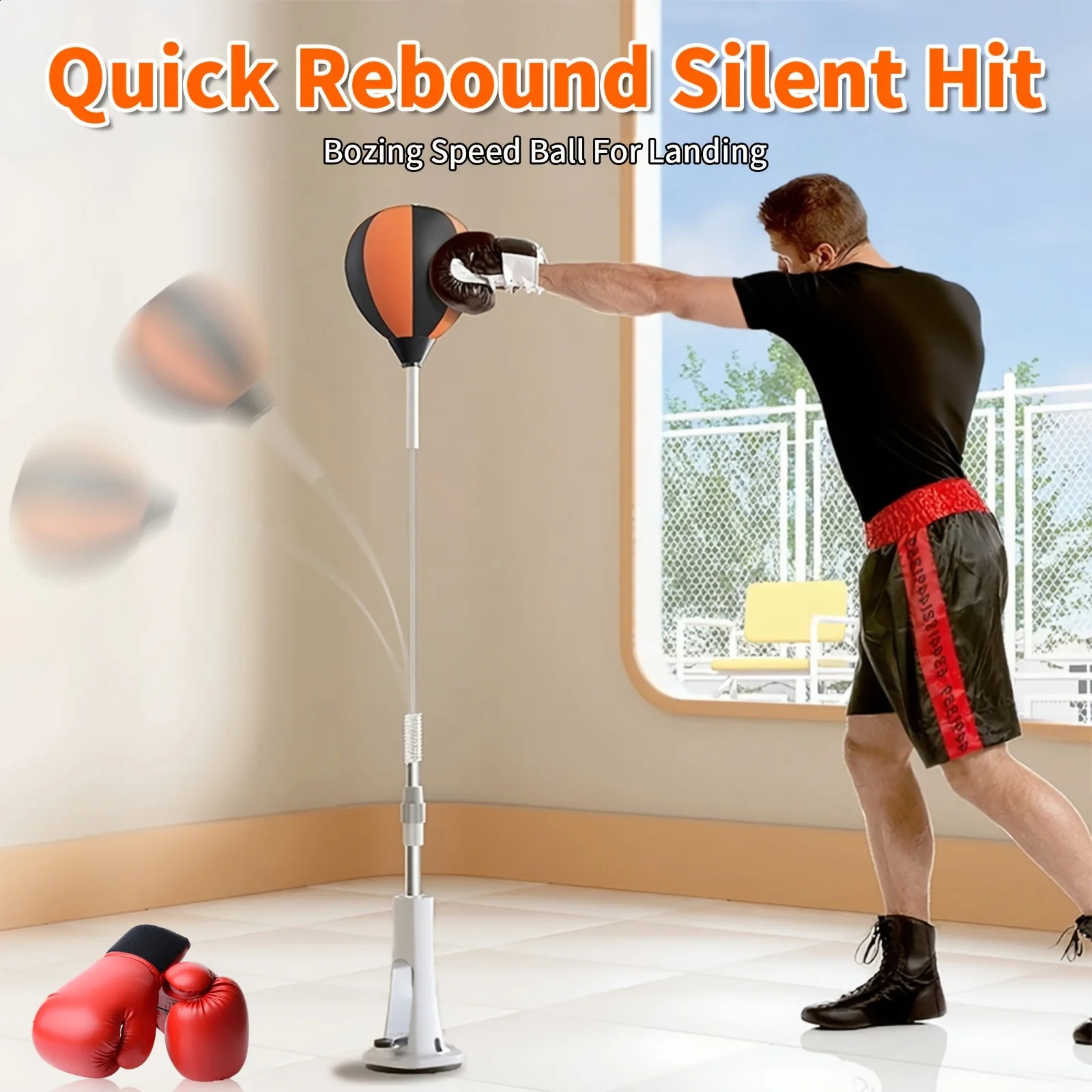 Indoor Reaction Punching Ball for Boxing Training with Strong Suction Cup All-terrain Bases Adjustable Speed Ball Adult Youth 260413