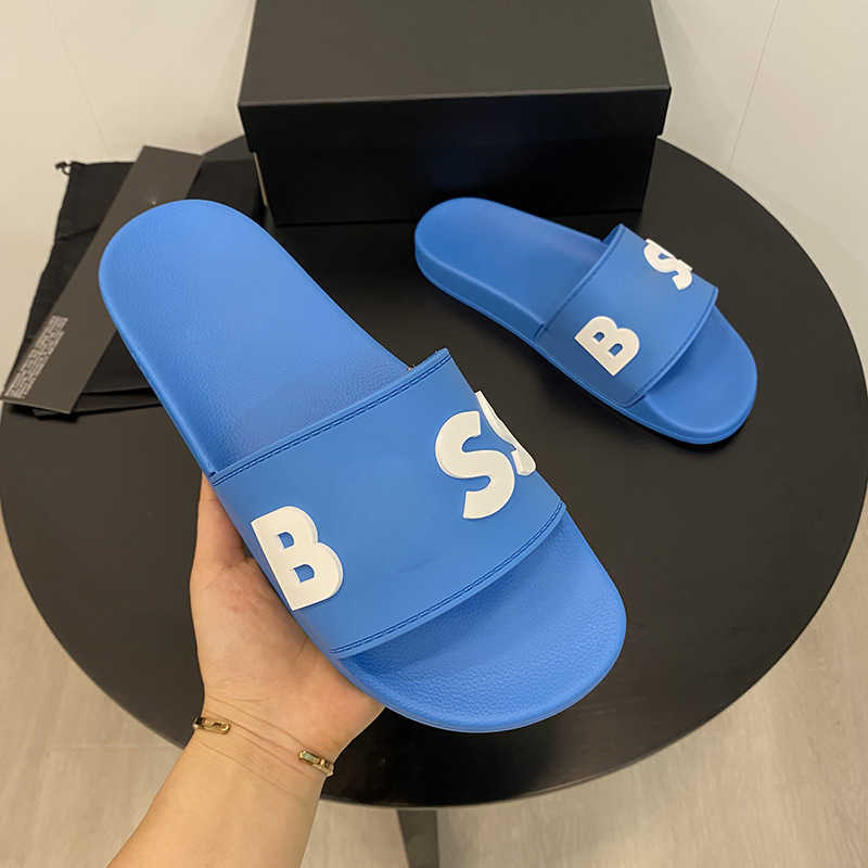 Large size mens slippers high-quality one word drag letter printed sandals T260415