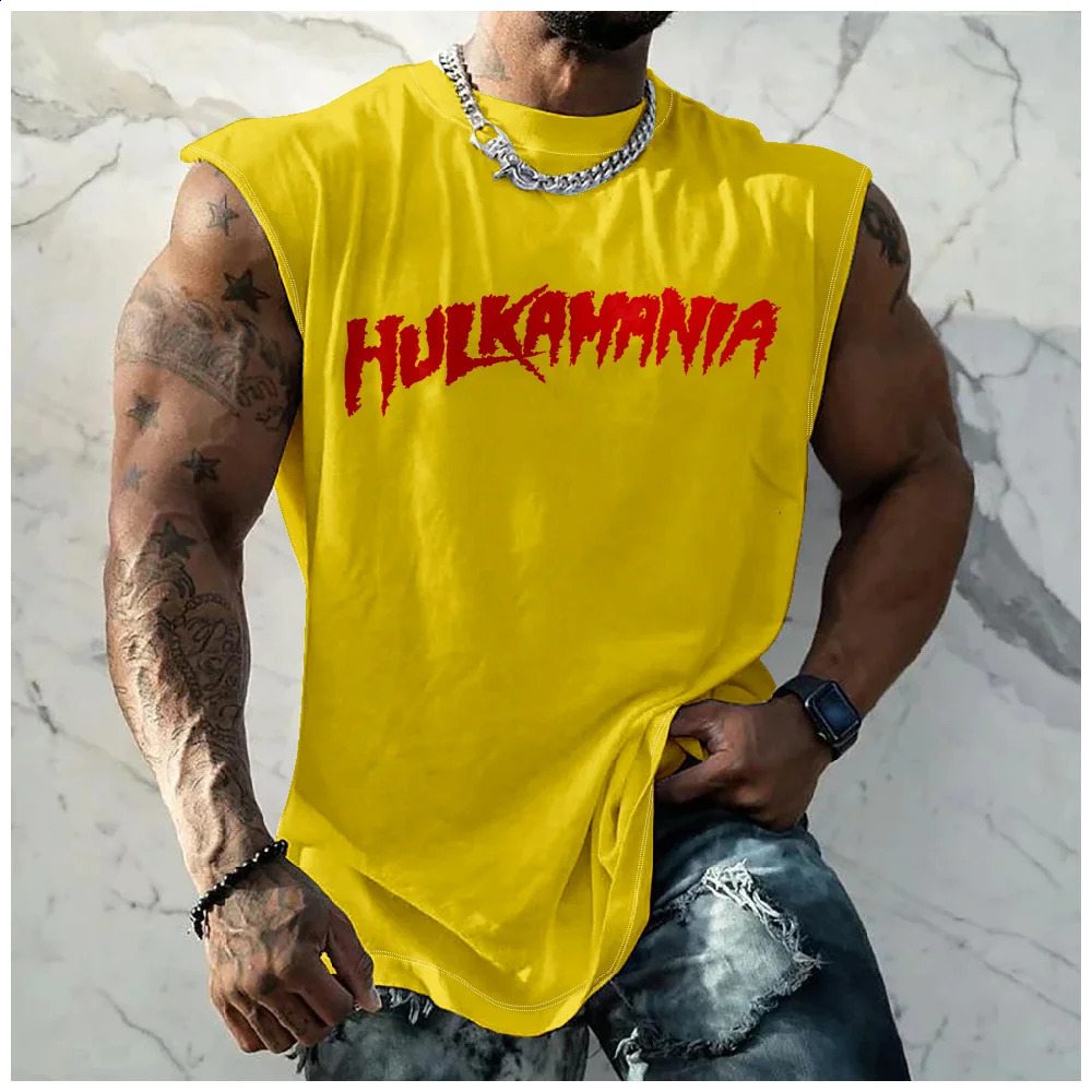 Hulkamania Tank Tops Hulk Hogan Rip Unisex Sleeveless Sport Gym Vest Women Men Outdoor Streetwear Tops 260414