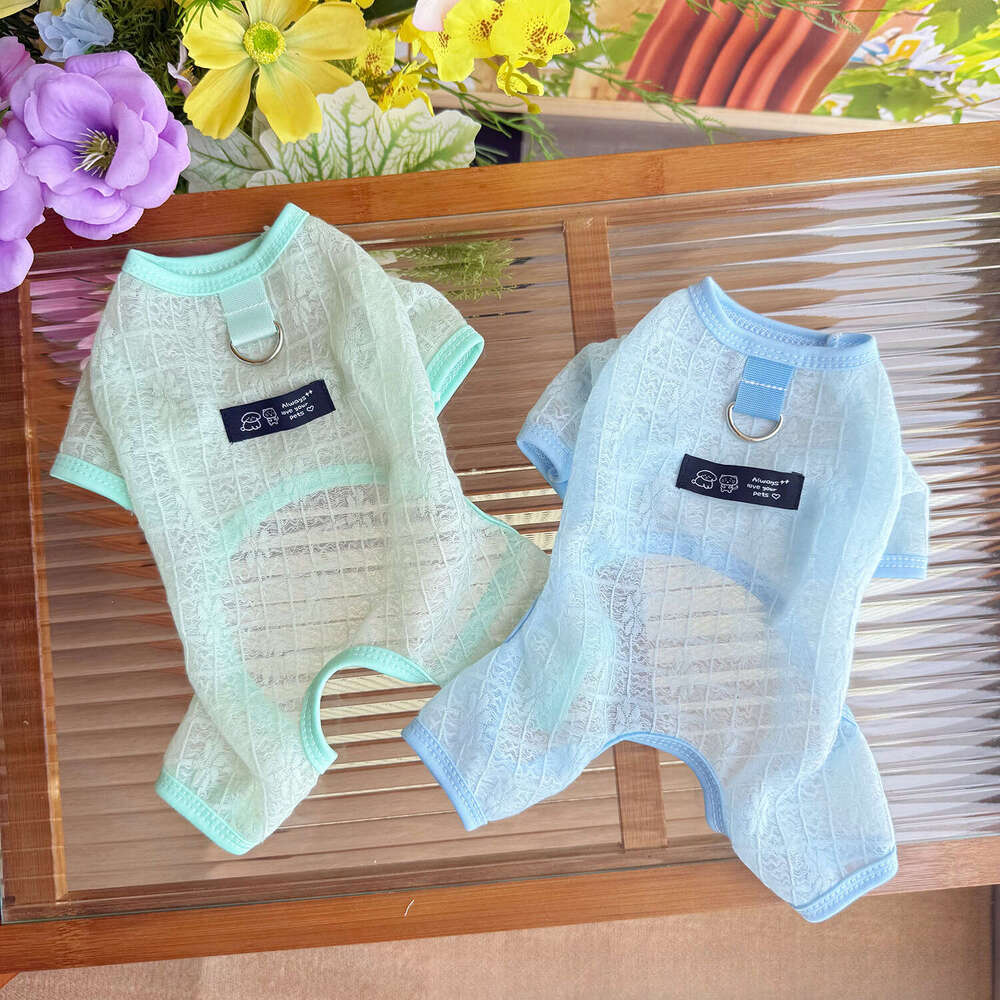 Summer Thin Breathable Mesh Hollow 4-Leg Pet Clothes For Dogs Sun Protection Cooling Outfit Bichon Pomeranian Puppy Apparel pupakaIK