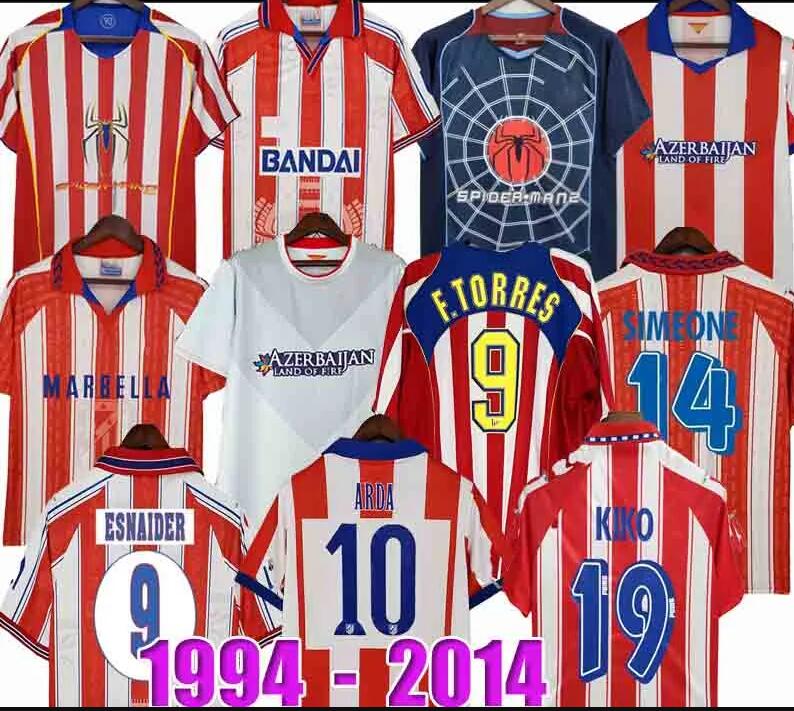 04 05 F.TORRES SIMEONE Retro Soccer Jerseys DAVID VILLA 2012 14 Atleticos de Madrides JUNINHO PANTIC 2004 05 CARRASCO Football Shirts 1994 96 98 99 Long sleeve6