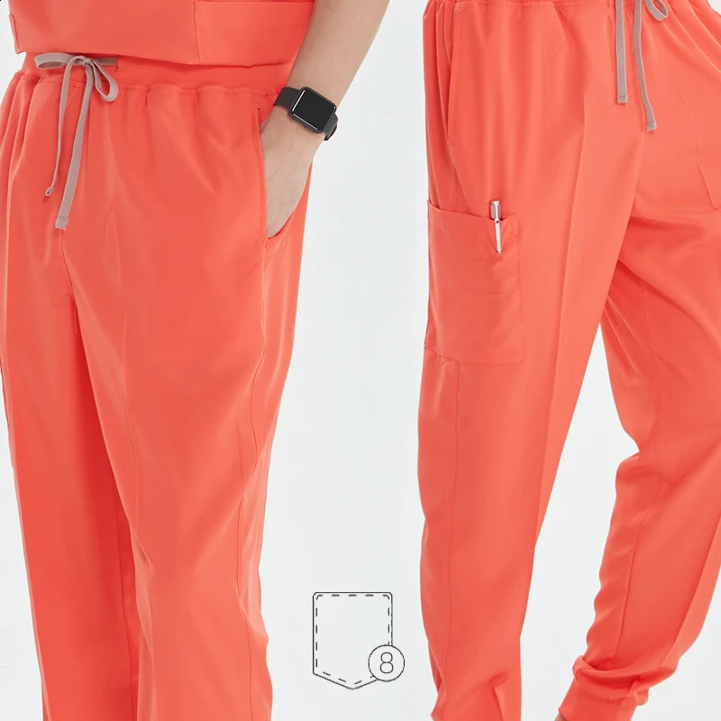 Stretchy Nurse Uniforms V-neck Top Jogger Pants Scrub Sets Workwear Dentist Nursing Suit Hospital Doctor Outfit S21 260414 - view 6